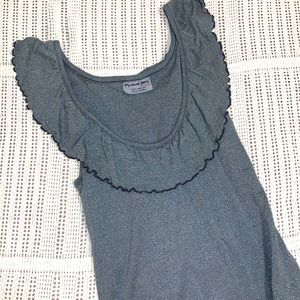 Michael Stars Vintage Ruffle Neck Tank Top